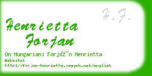 henrietta forjan business card